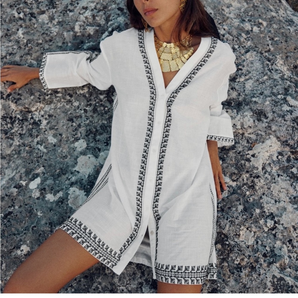 Zara embroidered tunic dress